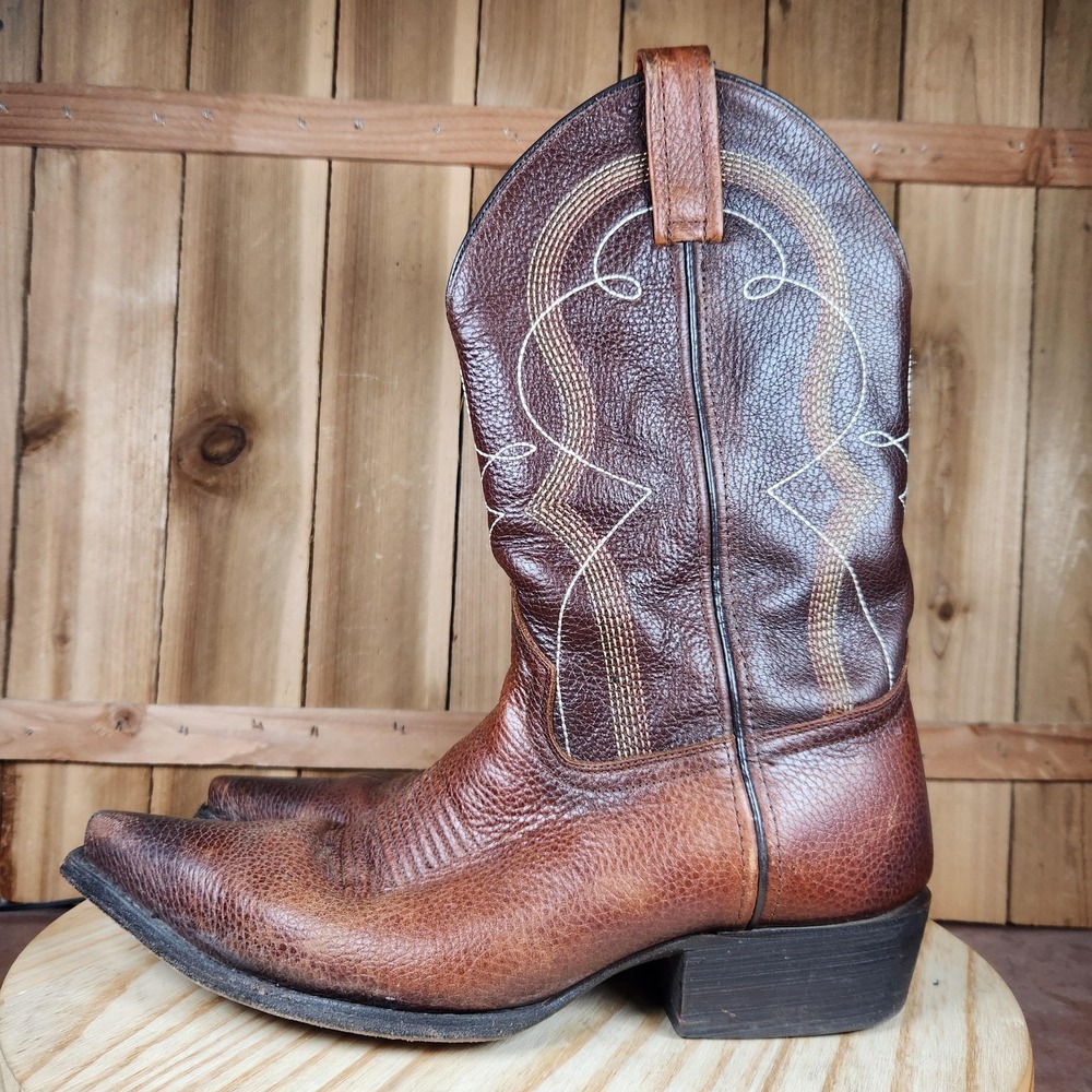 Caborca Cowboy Boots Mens 9.5 EE 28 Brown Leather Pointed‎ Toe Western Mexico